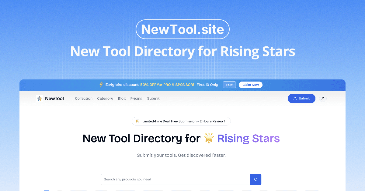 NewTool - Rising Star SaaS Directory cover image